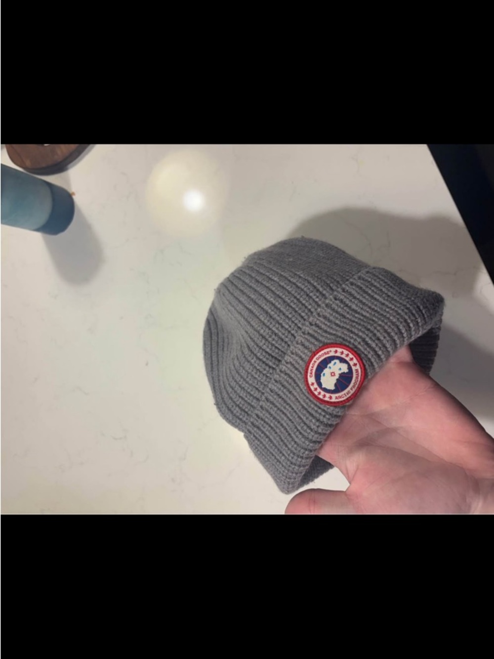 Canada Goose Grey Ribbed Knit Beanie in good condition - Picture 4 of 5